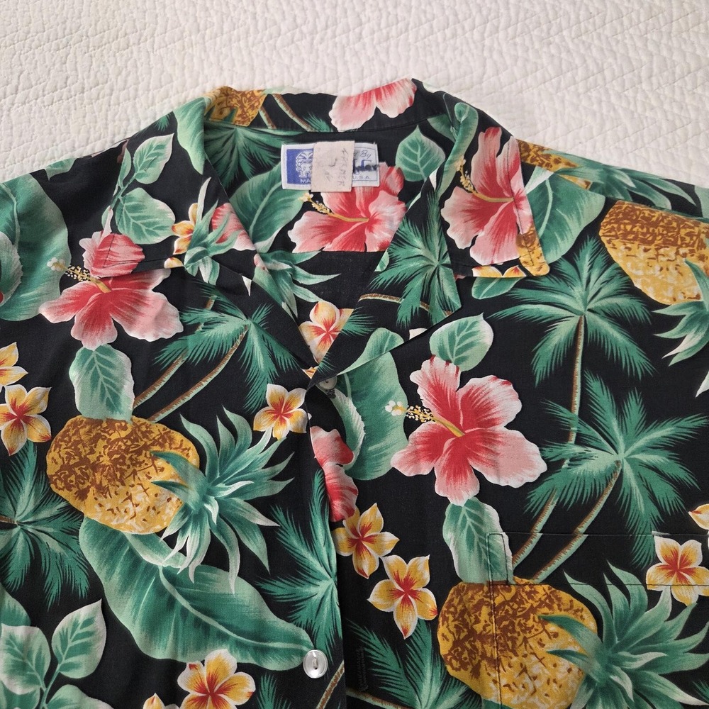 RJC Vintage‎ Hawaiian Tropical Floral Short Sleeve Shirt L